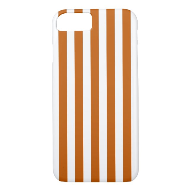 Burnt-orange-weiße Süßigkeiten Streifen Case-Mate iPhone Hülle (Rückseite)