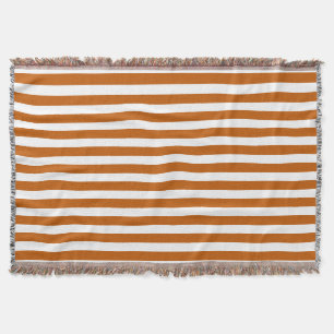 Burnt-orange-weiße Süßigkeiten Streifen Decke