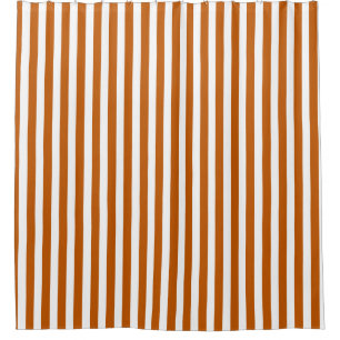 Burnt-orange-weiße Süßigkeiten Streifen Duschvorhang