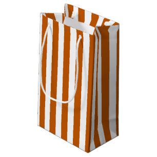 Burnt-orange-weiße Süßigkeiten Streifen Kleine Geschenktüte