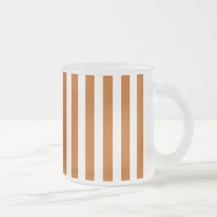 Burnt-orange-weiße Süßigkeiten Streifen Mattglastasse