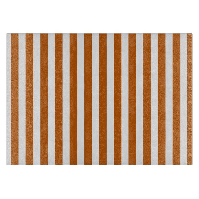 Burnt-orange-weiße Süßigkeiten Streifen Schneidebrett (Vorderseite)
