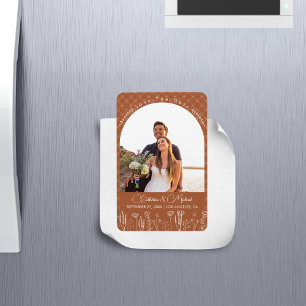 Burnt Orange Wildblume Bohemisch Arch Wedding Magnet