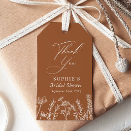 Burnt Orange Wildblume Brautparty Bevorzugung Geschenkanhänger