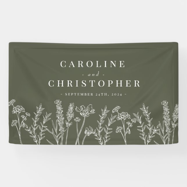 Burnt Orange Wildblume Wedding Banner (Horizontal)