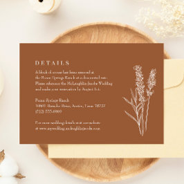 Burnt Orange Wildblume Wedding Details Umschließun RSVP Karte