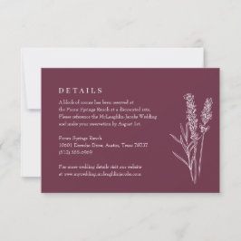 Burnt Orange Wildblume Wedding Details Umschließun RSVP Karte