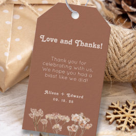 Burnt Orange Wildblumen Wedding Danke für Ihre Unt Geschenkanhänger