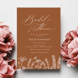 Burnt Orange Wildflower Bridal Shower Einladung