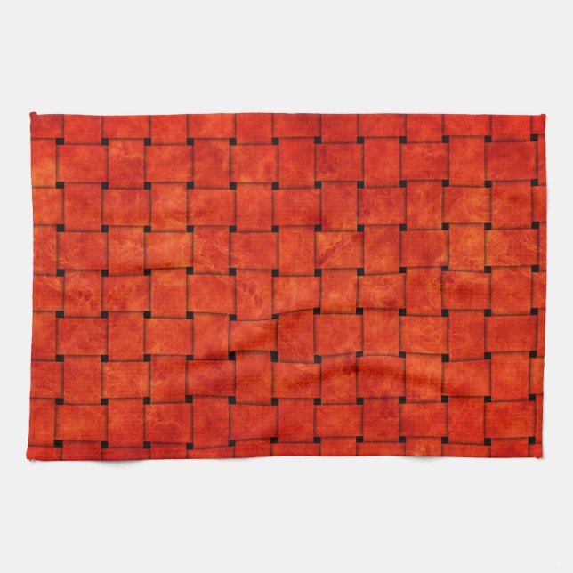 Burnt Orange Woven Together Geschirrtuch (Horizontal)