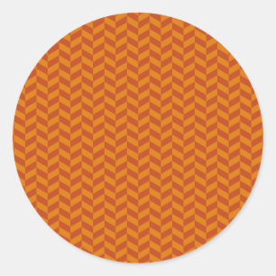 Burnt Orange Zickzack Zig Zag Streifen Muster Runder Aufkleber