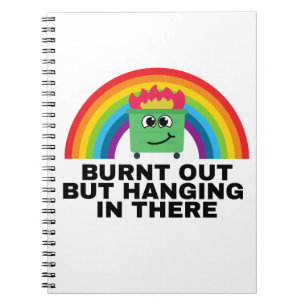 Burnt out, aber in der Spiral-Notebook Notizblock