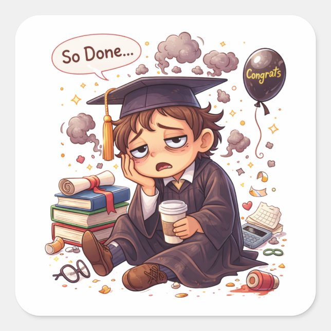 Burnt Out Graduate Sticker (Vorderseite)