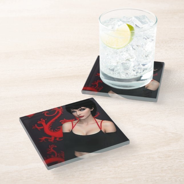 Burnt Out Souls glass coaster Glasuntersetzer (Schrägansicht)