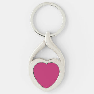 Burnt Pink Heart Metal Schlüsselanhänger