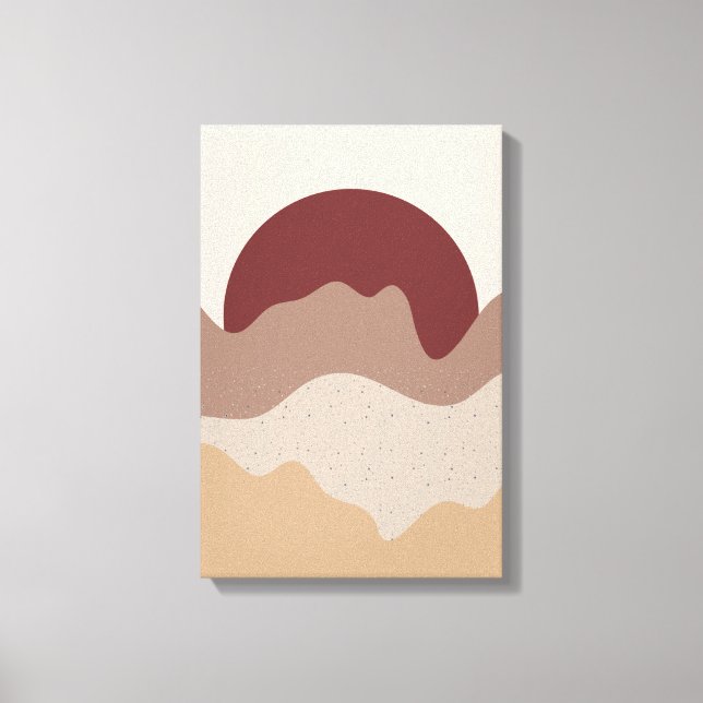Burnt Red Sun Wall Art – Earth Tone Poster Leinwanddruck (Vorderseite)
