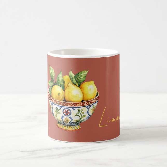 Burnt Red Yellow Lemons Italian Bowl Kaffeetasse (Mittel)