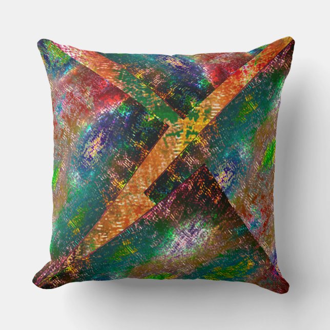 Burnt rustikale farbige und chaotische Bildschicht Kissen (Vorderseite)