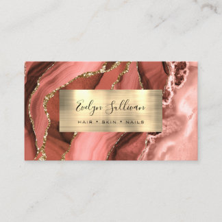 Burnt Sienna Brown Gold Agate Carte de visite