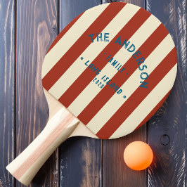 Burnt Sienna Striping & Familienname Tischtennis Schläger