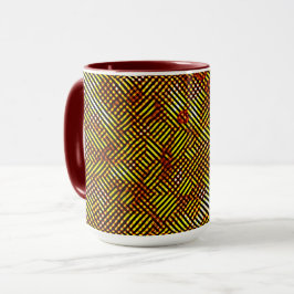 Burnt-Streifen und farbiges Schach Tasse