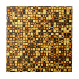 Burnt Terra Cotta Textured Mosaic Tiles Pattern Fliese