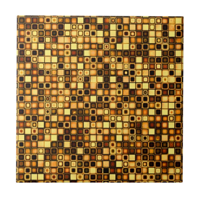 Burnt Terra Cotta Textured Mosaic Tiles Pattern Fliese (Vorderseite)