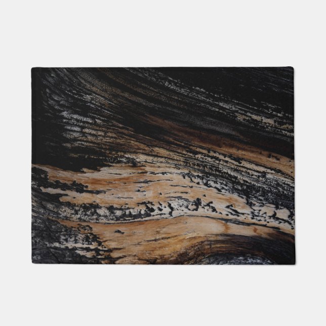 Burnt Tree Bark Texture Fußmatte (Vorderseite)