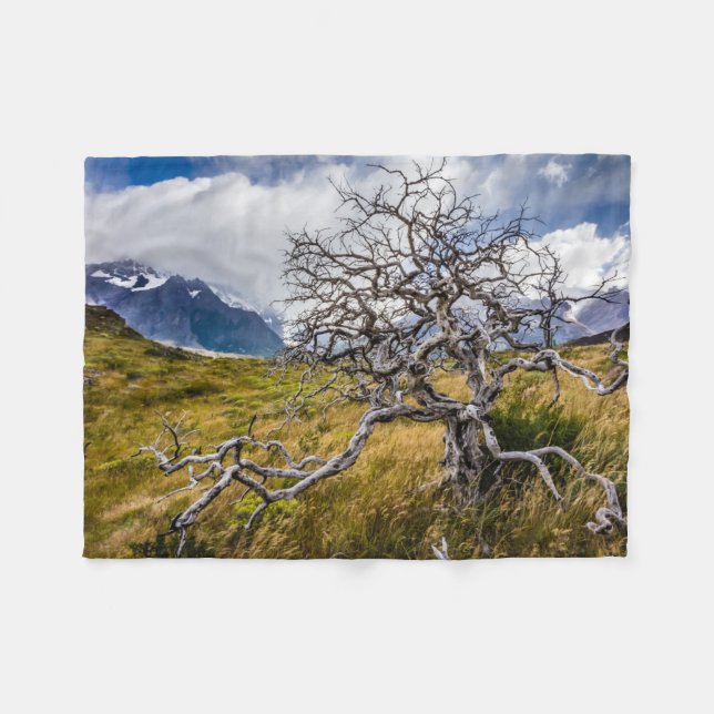 Burnt tree, Torres del Paine, Chile Fleecedecke (Vorderseite (Horizontal))