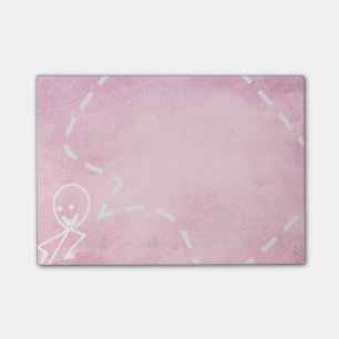 Büro-Familien-Stock Chalboard rosa lustiges Post-it Klebezettel