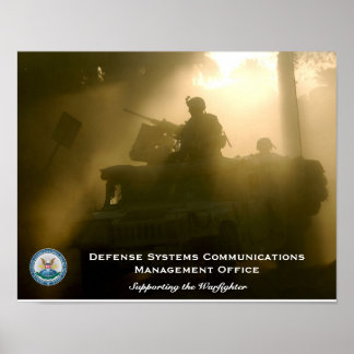 Büro für das Kommunikationsmanagement von Verteidi Poster