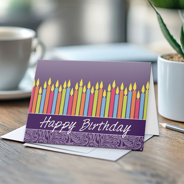 Büro-Geburtstags-Karte mit Kerzen Karte (Custom Greeting Card)