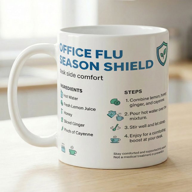 Büro-Grippensaison-Tee-Routine-Rezept Kaffeetasse (Von Creator hochgeladen)