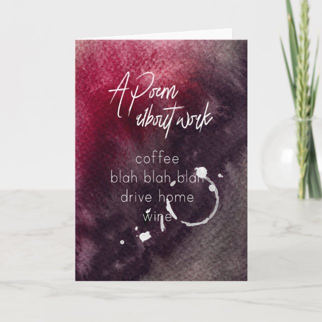 Büro Humor Buchhalter Arbeit Alkohol Wein Funny Karte (Vorderseite)