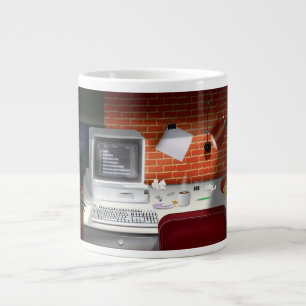 Büro Klassiker der 1980er mit Computer Jumbo-Tasse