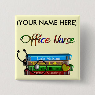 Büro-Krankenschwester-Buch-Entwurfs-Geschenke Button