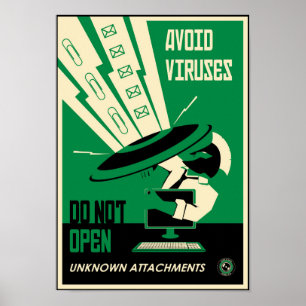 Büro-Propaganda: Vermeiden Sie Downloads (Grün) Poster