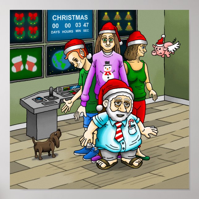 Büro Santa Claus Poster (Vorne)