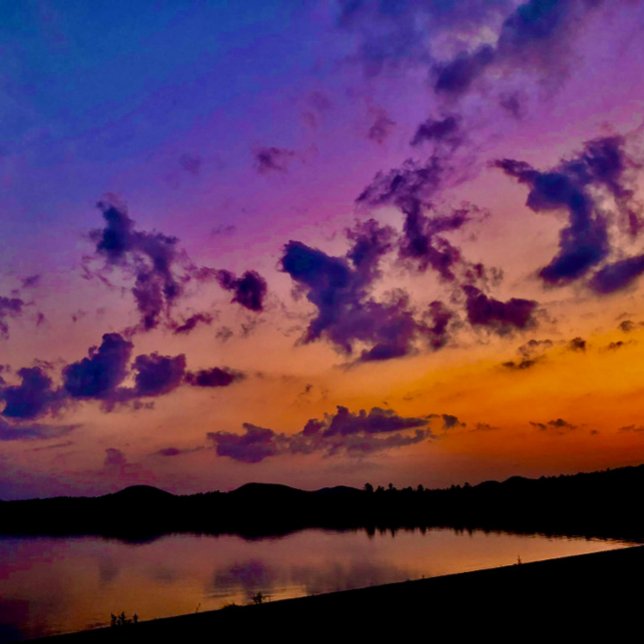 Büro, Schule, Uni, Zuhause, Zeitschrift, Sonnenunt Notizbuch (Sunset on the lake)