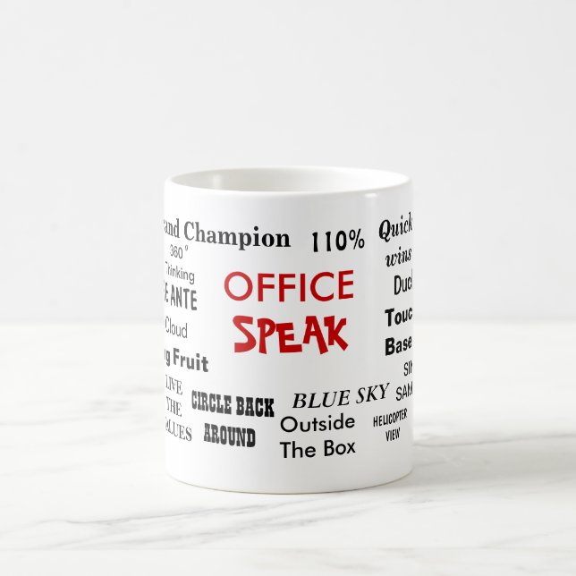 Büro sprechen Management-Jargon-Klischee-Zitate Kaffeetasse (Mittel)