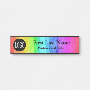 Büro-Türschilder Regenbogen-Wasserfarben-Logo-Schi Türschild