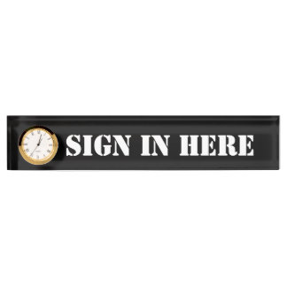 Büro "unterzeichnen herein hier" namensplakette