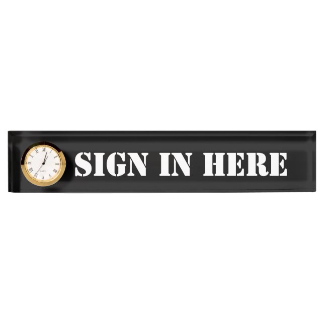 Büro "unterzeichnen herein hier" namensplakette (Vorderseite)