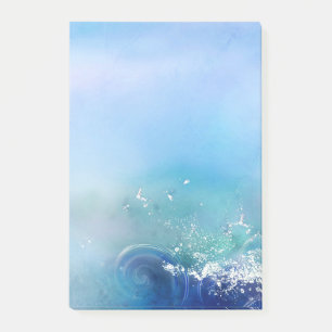 Büro - Wasserfarbenfrohe Meereswellen Post-it Klebezettel