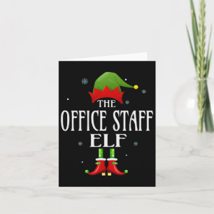 Büroangestellte Elf Xmas Matching Family Group Chr Karte