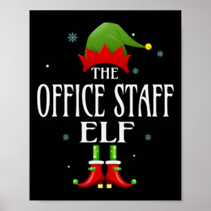 Büroangestellte Elf Xmas Matching Family Group Chr Poster