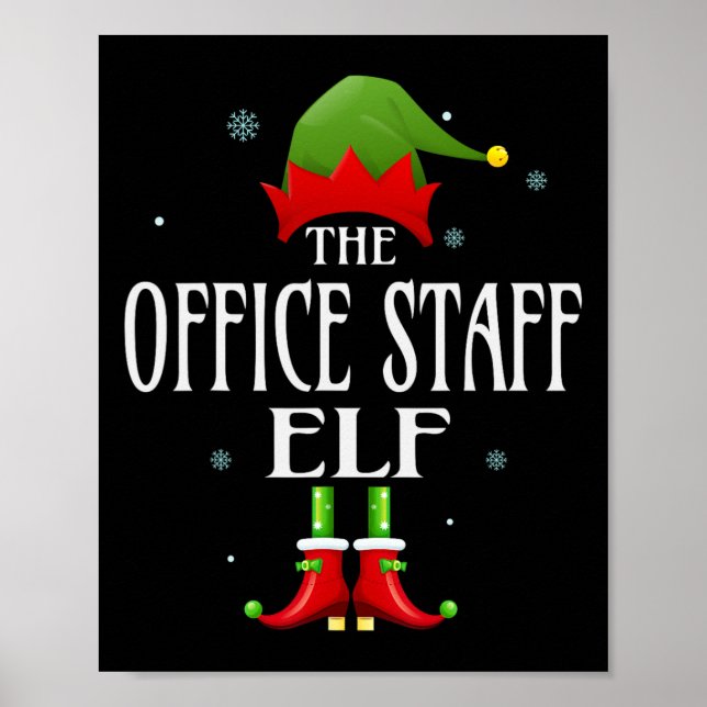 Büroangestellte Elf Xmas Matching Family Group Chr Poster (Vorne)