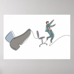 Büroangestellte klopfen mit riesigen Füßen vom Stu Poster