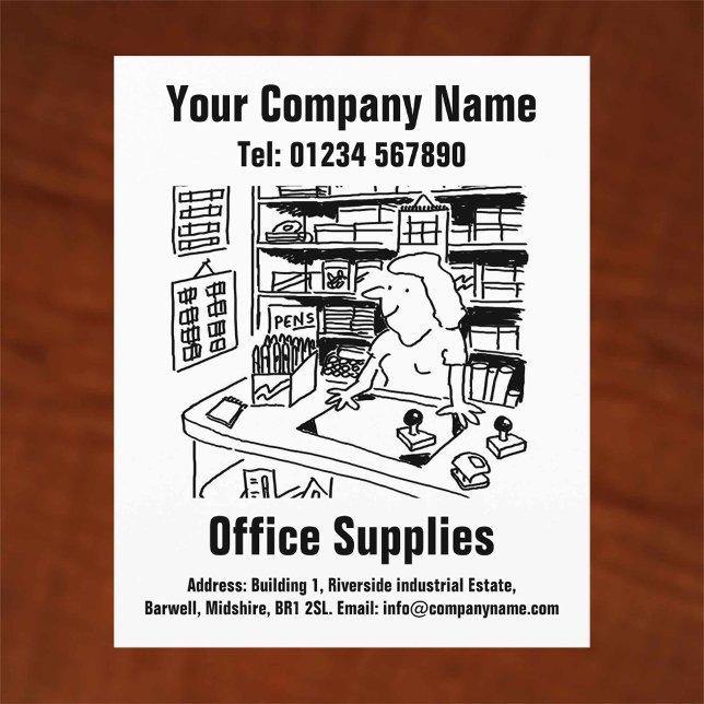 Bürobedarf Cartoon-Design Flyer (Von Creator hochgeladen)