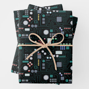 Bürodekor für Computerplatine Geschenkpapier Set